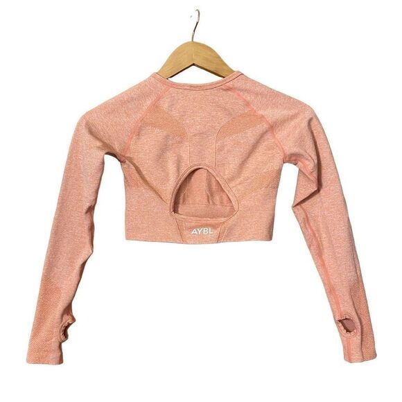 AYBL Motion Seamless Long Sleeve Crop Top peach small - Picture 6 of 16
